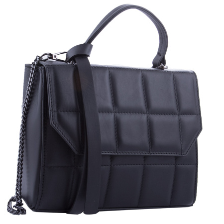 Сумка женская кросс боди кожаная Genuine leather 21698 черная