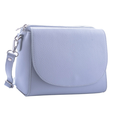 Сумка женская кросс боди кожаная Genuine leather 20901 голубая