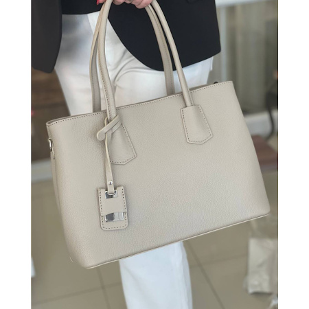 Сумка женская из натуральной кожи Genuine leather 28007 теплый серый
