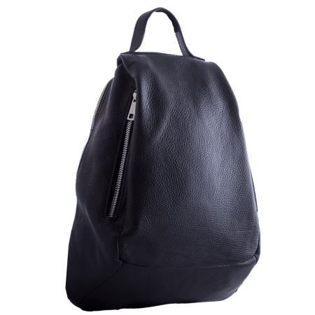  Итальянский кожаный рюкзак антивор Genuine leather 19920 черный
