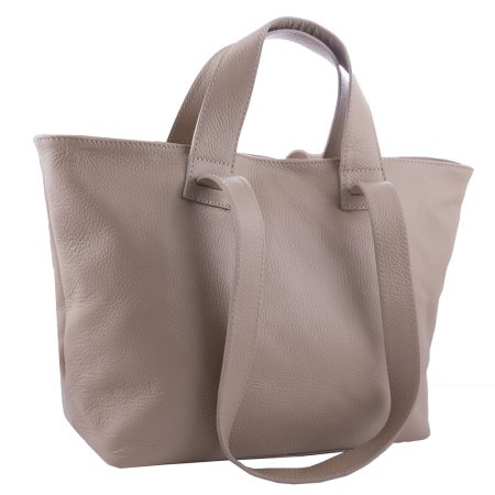 Сумка женская кожаная на двух ручках Genuine leather 17332 бежевая 