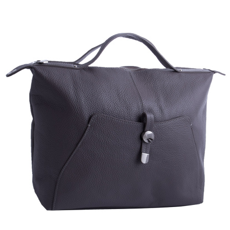 Сумка мешок женская из натуральной кожи Genuine leather 19065 серая