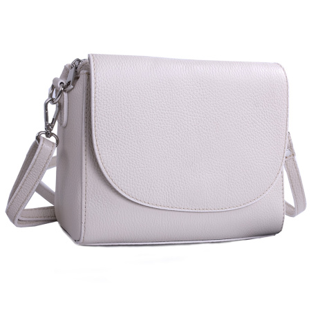 Сумка женская кросс боди из натуральной кожи Genuine leather 24404 бежевая