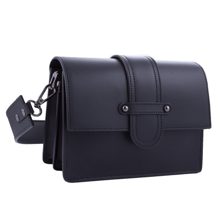 Сумка женская кожаная кросс боди Genuine leather 21656 черная