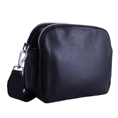 Сумка кросс-боди кожаная Италия Genuine leather 19471 черная