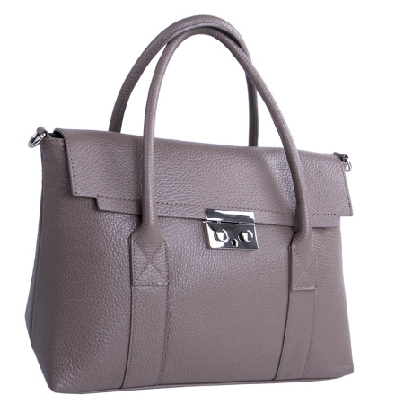 Сумка женская из натуральной кожи Genuine leather 25946 темный тауп
