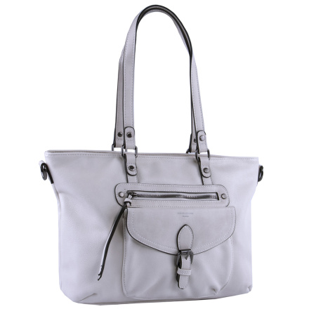Сумка женская шоппер из экокожи David Jones 22831 белая