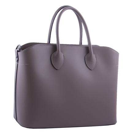 Сумка женская кожаная на двух ручках Genuine leather 21653 темный тауп
