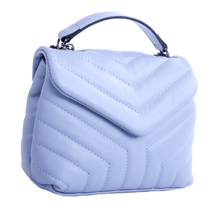 Сумка женская кросс боди из натуральной кожи Genuine leather 24458 голубая