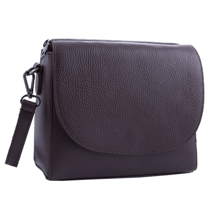 Сумка женская кросс боди кожаная Genuine leather 22287 коричневя