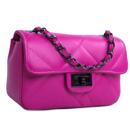 Сумка женская кросс боди из натуральной кожи Genuine leather 24650 фуксия