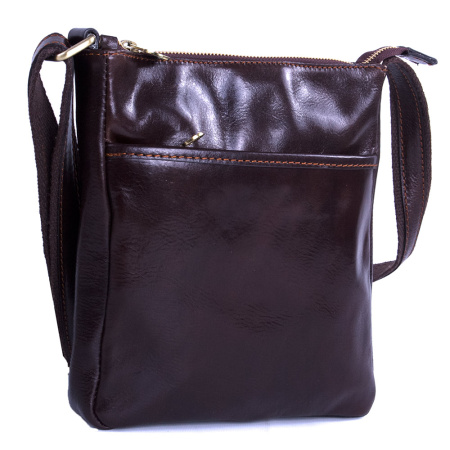 Сумка мужская через плечо из натуральной масляной кожи Genuine leather B-GE23938 коричневая