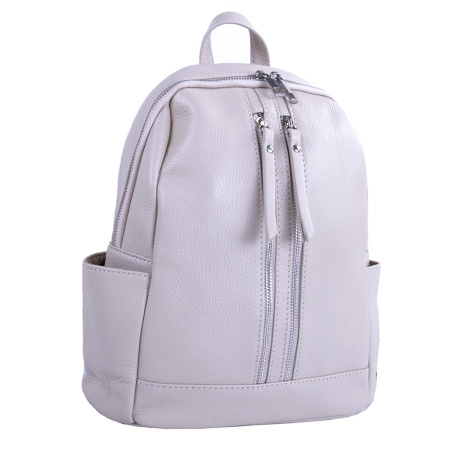 Рюкзак женский городской из натуральной кожи Genuine leather 26385 бежевый