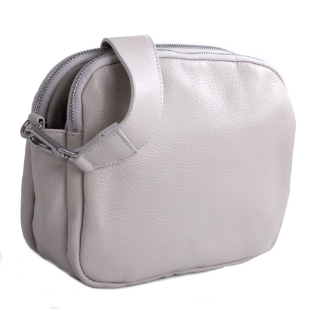Сумка женская кросс боди из натуральной кожи Genuine leather 24407 бежевая