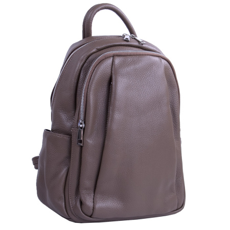 Рюкзак женский городской из натуральной кожи Genuine leather 27163 темный тауп