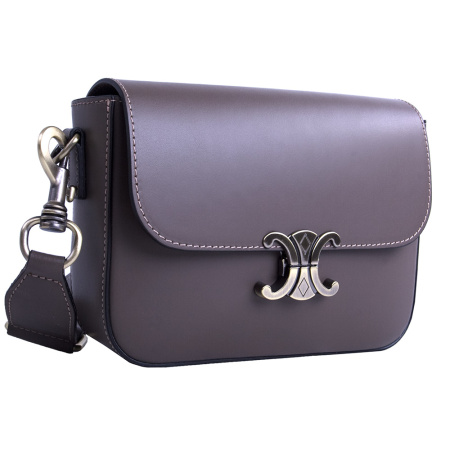 Сумка женская кросс боди из натуральной кожи Genuine leather 25749 темный тауп