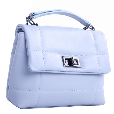 Сумка женская кросс боди из натуральной кожи Genuine leather 24863 голубая