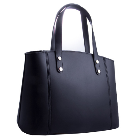 Кожаная классическая сумка Genuine leather 20434 черная