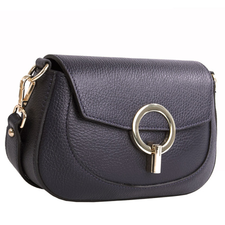 Сумка женская кросс боди из натуральной кожи Genuine leather 25435 черная