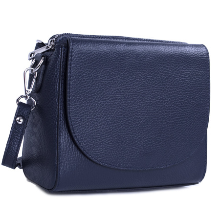 Сумка женская кросс боди из натуральной кожи Genuine leather B-GE23923 темно-синяя