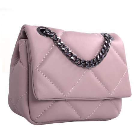 Сумка женская кросс боди из натуральной кожи Genuine leather 24869 пудра