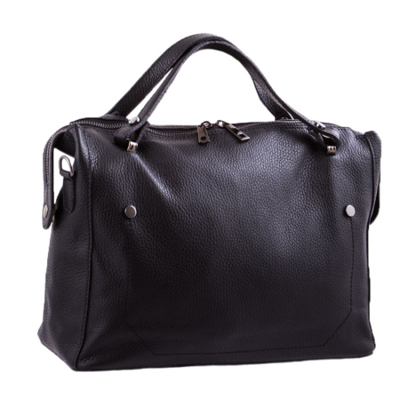 Сумка женская кожаная на двух ручках Genuine leather 15164 черная 