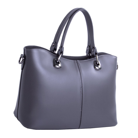 Сумка женская форматная из натуральной кожи Genuine leather 25553 темно-серая