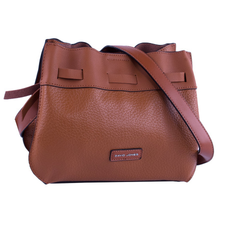 Сумка кросс боди из экокожи David Jones 22813 коричневая