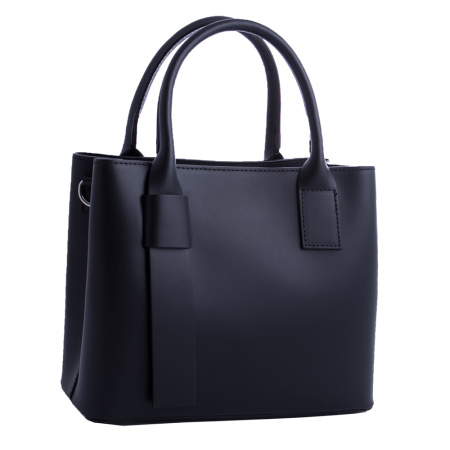Сумка женская из натуральной гладкой кожи итальянская Genuine leather 19070 черная