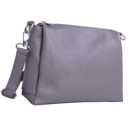 Сумка женская кросс боди из натуральной кожи Genuine leather 25982 серая