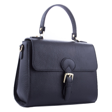 Сумка женская кожаная с клапаном Genuine leather 21443 черная 