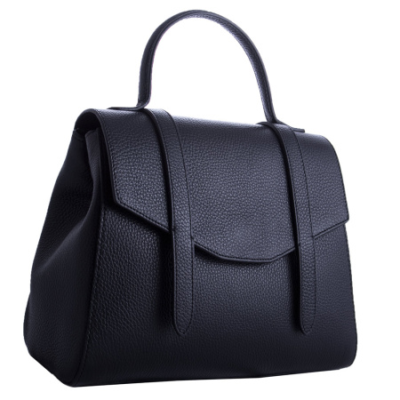 Итальянская кожаная сумка Genuine leather 20035 черная