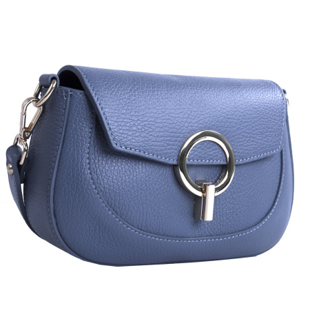 Сумка женская кросс боди из натуральной кожи Genuine leather 25325 джинсовая