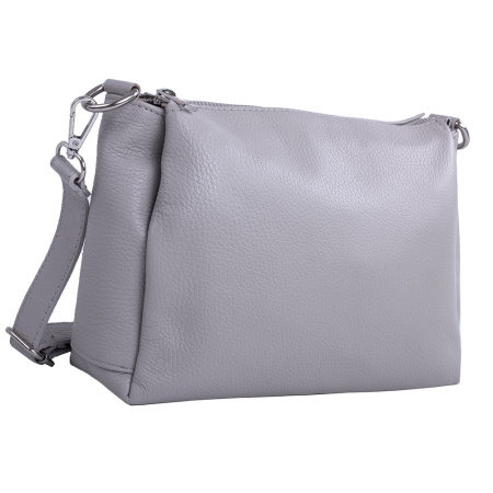 Сумка женская кросс боди из натуральной кожи Genuine leather 25015 серая