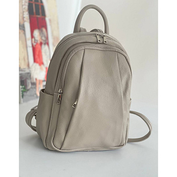 Рюкзак женский городской из натуральной кожи Genuine leather 28186 бежевый (капучино)