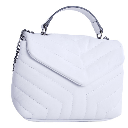 Сумка женская кросс боди из натуральной кожи Genuine leather 24459 белая