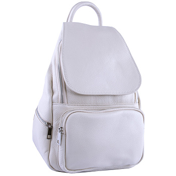 Женский кожаный рюкзак Италия Genuine leather 22735 бежевый