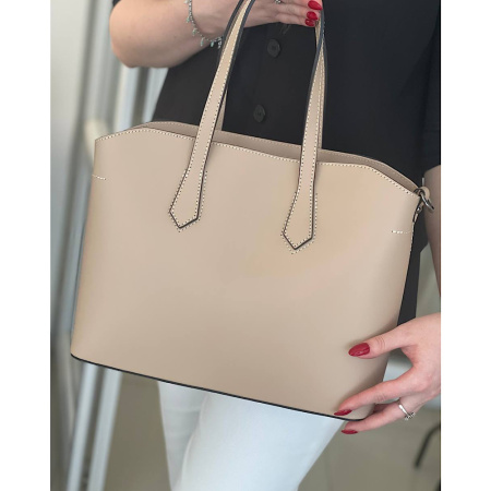 Сумка женская из натуральной кожи Genuine leather 27975 светлый тауп