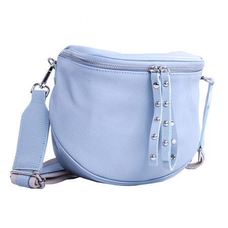Сумка женская кросс боди из натуральной кожи Genuine leather 24481 голубая