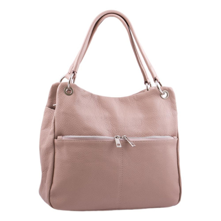 Сумка женская кожаная Италия Genuine leather 15188 пудровая 
