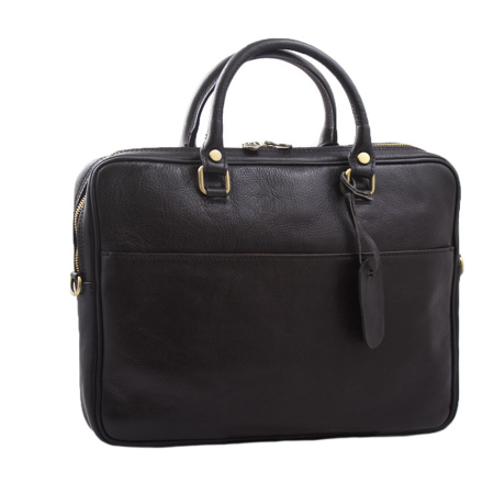 Сумка-портфель мужская кожаная (Италия) Genuine leather 14622 черная