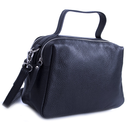 Сумка женская кросс боди из натуральной кожи Genuine leather B-GE23627 черная