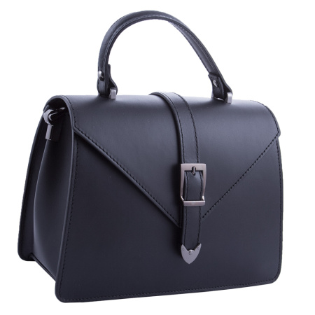 Сумка женская кросс боди кожаная Genuine leather 22281 черная