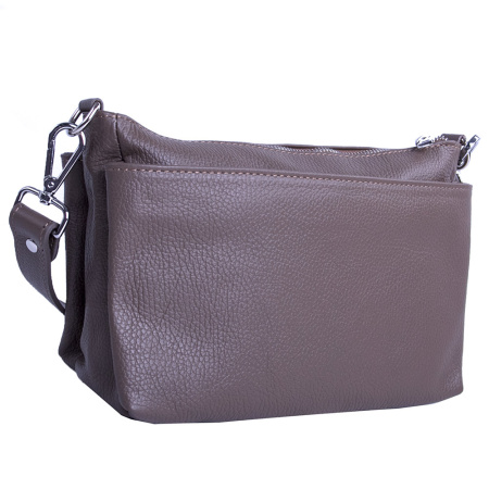 Сумка женская кросс боди из натуральной кожи Genuine leather 25816 темный тауп