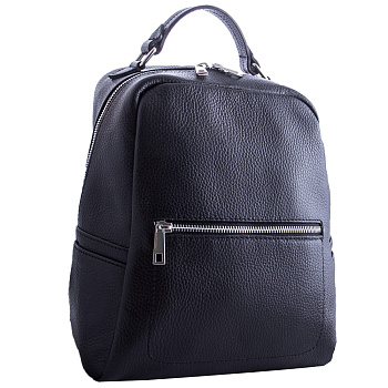 Итальянский кожаный рюкзак Genuine leather 19927 черный