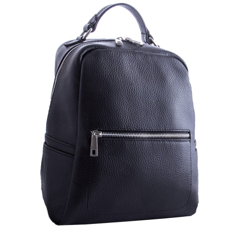 Итальянский кожаный рюкзак Genuine leather 19927 черный