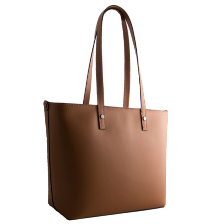 Кожаная сумка с длиными ручками Genuine leather 19925 рыжая